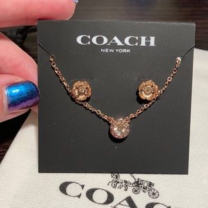 BNIB Coach earring and necklace set